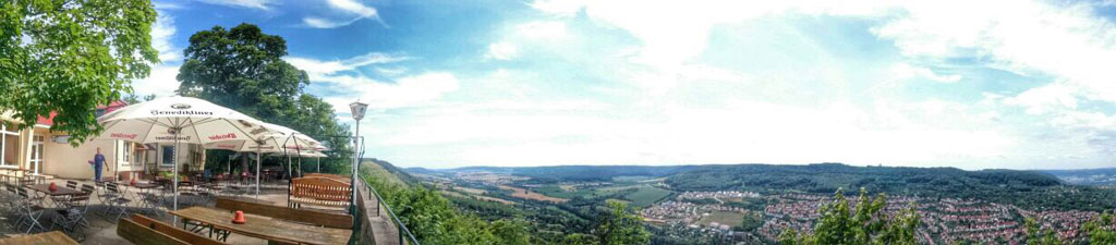 Blick von der Terrasse Richtung Jena-Ost